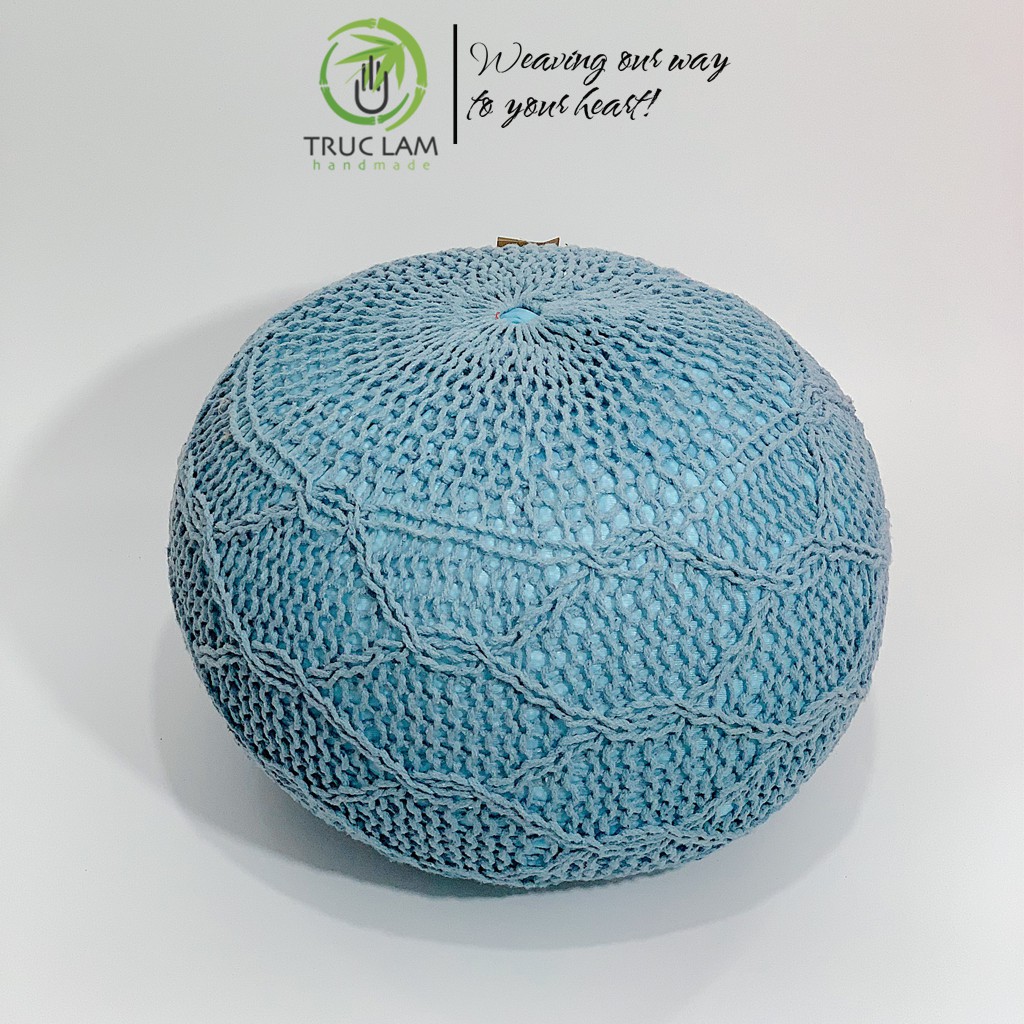 Đệm Lười Nhồi Hạt Xốp Vỏ Đan Len Móc Thủ Công (E) – Trúc Lâm Handmade