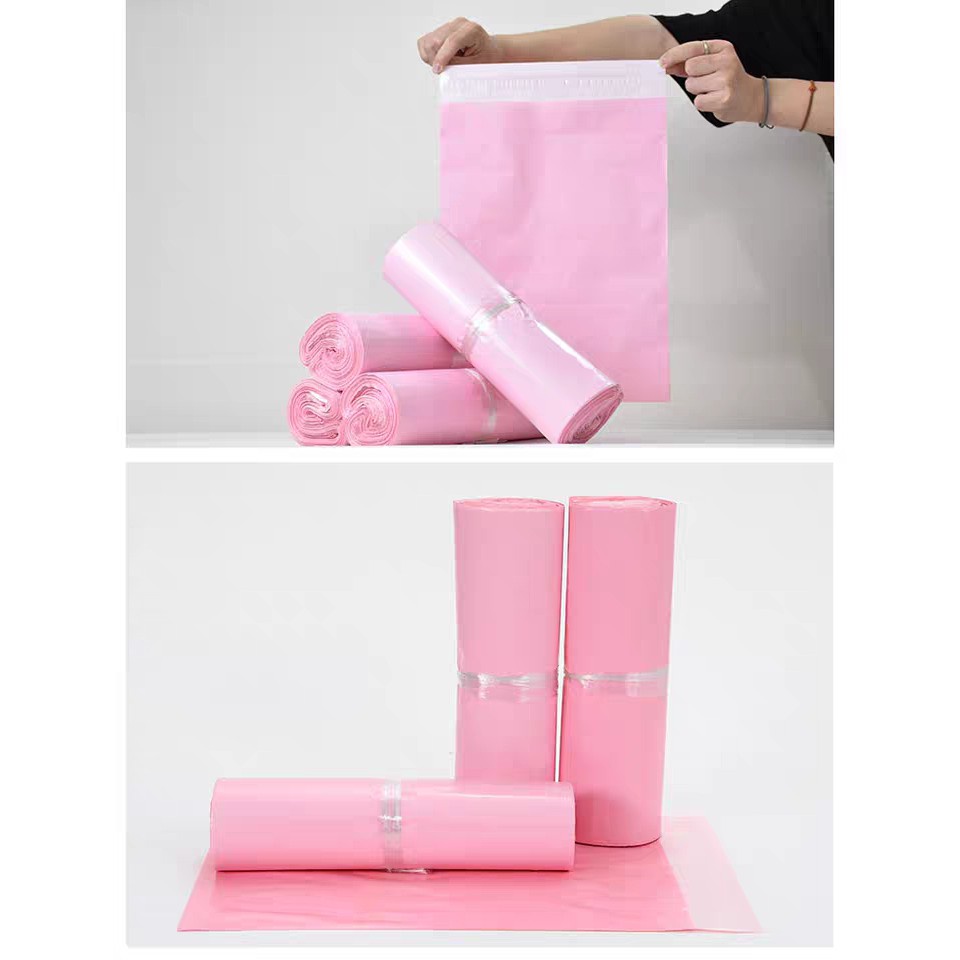 Túi Niêm Phong, Túi Gói Hàng PE Màu Hồng Pastel, Hồng Nude Baby Lớp Keo Dán Sẵn