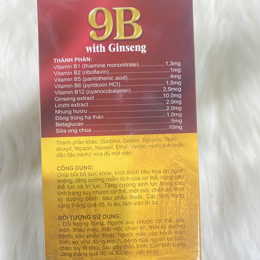 VITAMIN 9B with Ginseng USA hộp 100 viên nang mềm -Giúp bồi bổ sức khỏe, tăng cường miễn dịch, kích thích tiêu hóa