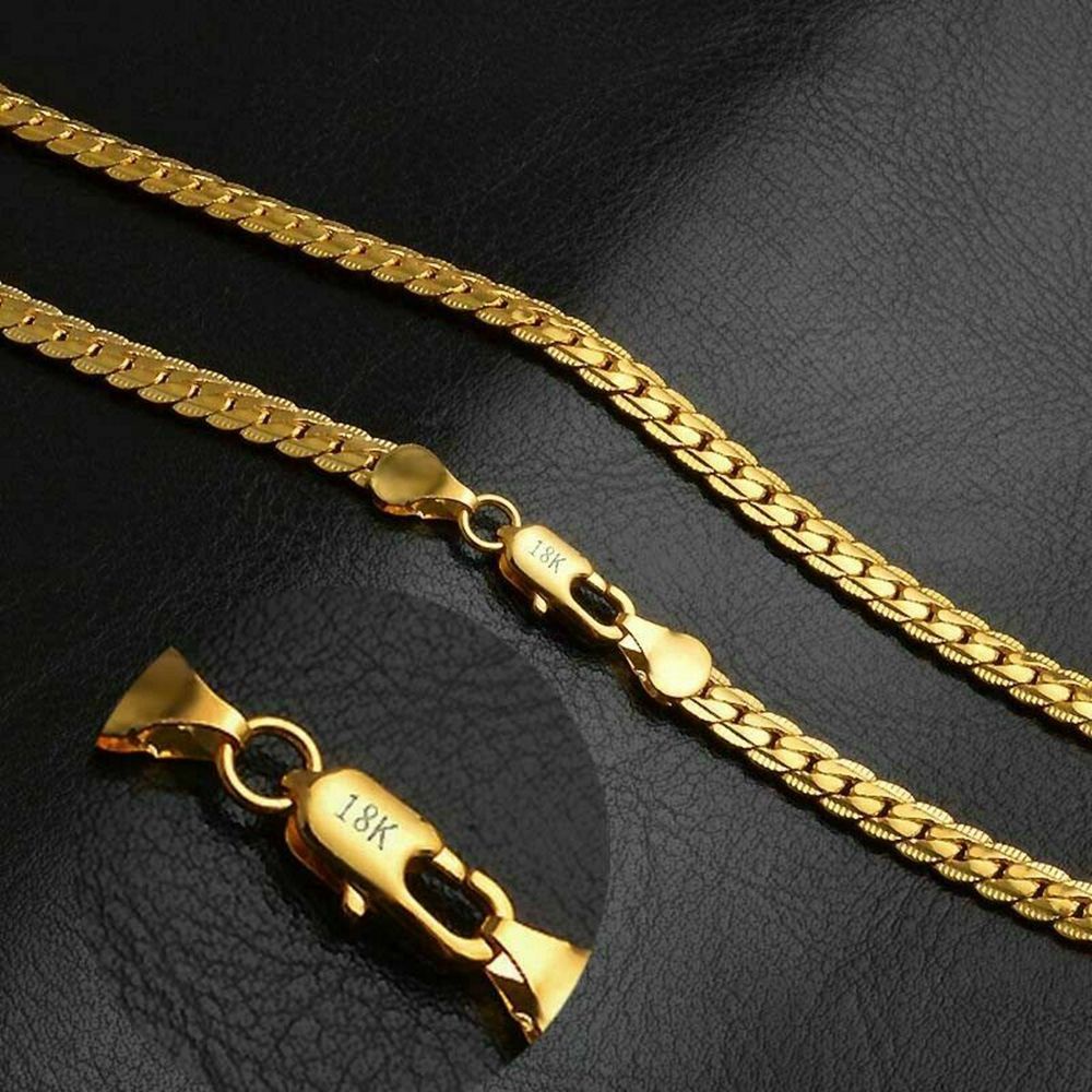 Vòng cổ đồng mạ đồng 18K 20" nhiều màu phong cách Hiphop cho nam