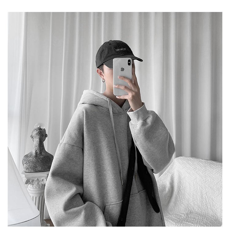 ÁO HOODIE UNISEX Nam Nữ BASIC CAO CẤP màu GHI | BigBuy360 - bigbuy360.vn