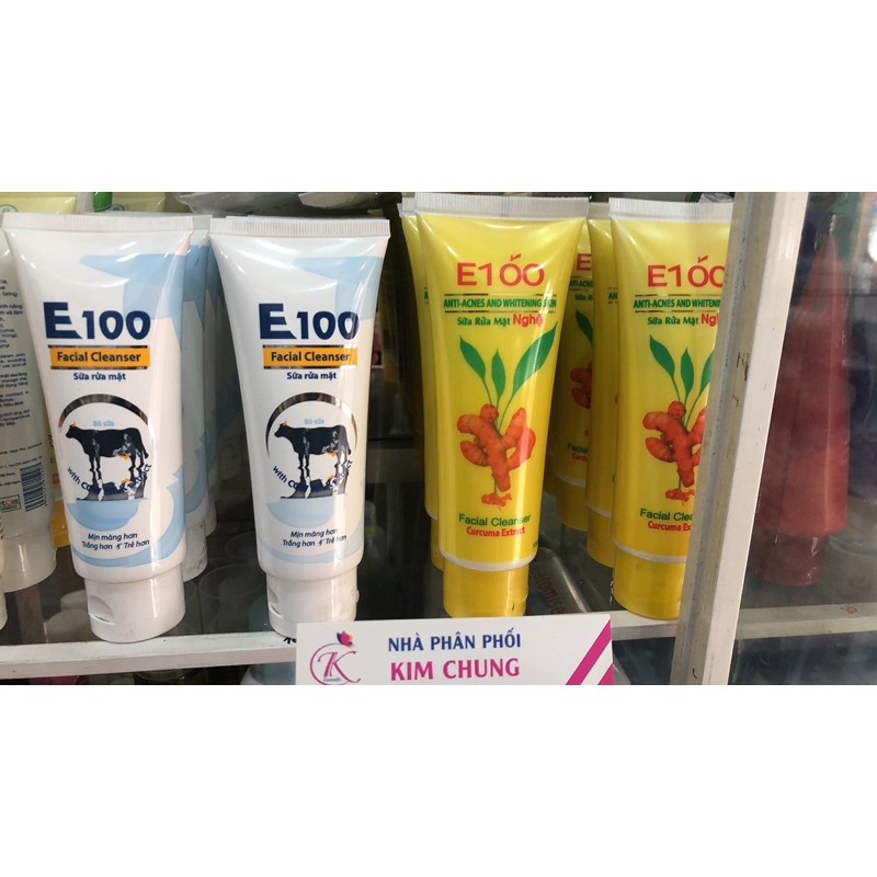 Sữa rửa mặt E100 Bò, nghệ 80ml