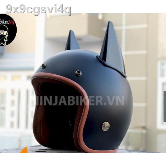 ๑Mũ bảo hiểm 3/4 FIFA màu Đen Nâu có gắn sừng Batman và tặng lưỡi trai che nắng