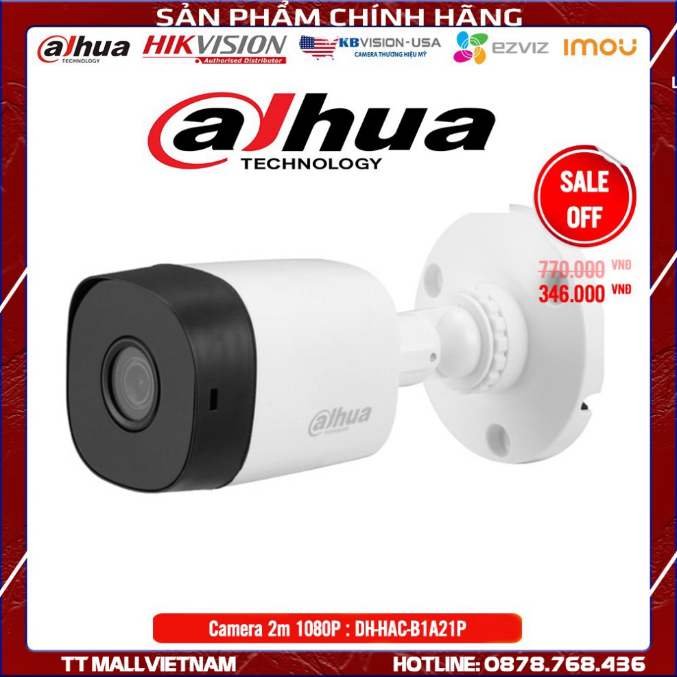 Camera Dahua DH-HAC-B1A21P 2M 1080P Full HD - Bảo hành chính hãng 2 năm
