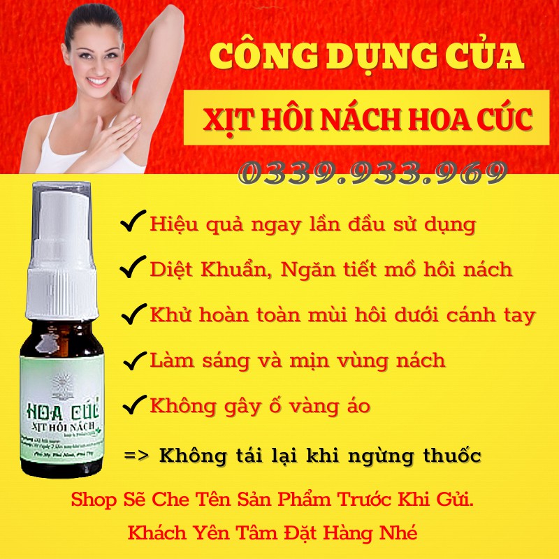 Xịt Hôi Nách Hoa Cúc - Xịt Khử Mùi Hôi Nách, Kiềm Mồ Hôi, Giảm Thâm 10ml