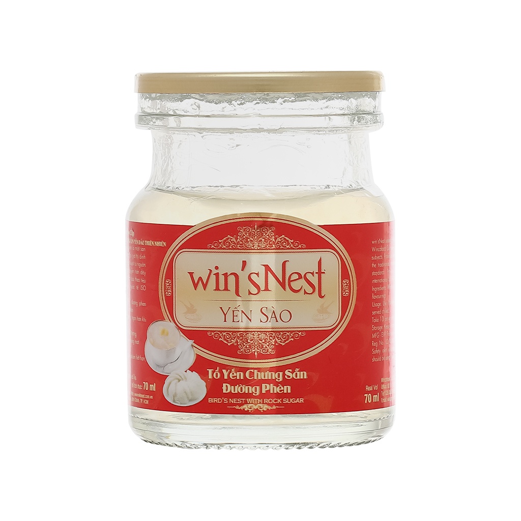 Thùng 6 hộp Yến sào win'sNest Tổ yến chưng sẵn đường phèn 20% (hộp 6 lọ)