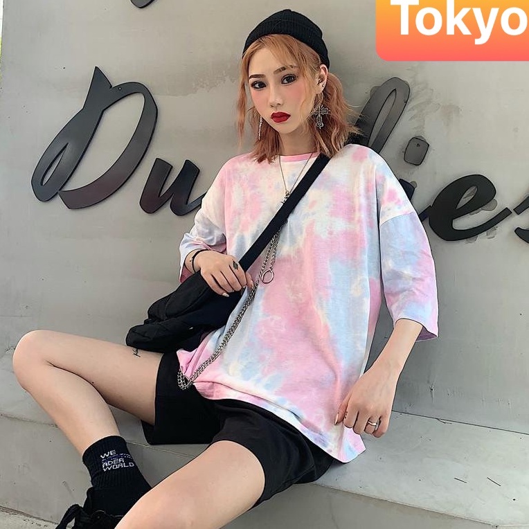 ÁO THUN TEEN HỒNG LOANG PHOM FORM RỘNG NAM NỮ PHONG CÁCH HÀN QUỐC HOT MÙA ĐÔNG MÙA HÈ -TOKYO FASHION