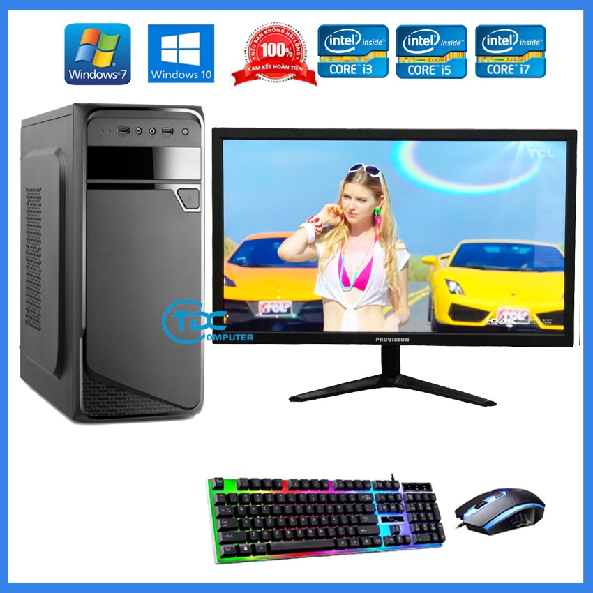 Bộ máy tính để bàn MAX PC+Màn hình 24'' Full HD Provision core i3, i5 i7 Ram 8GB,SSD 120GB + Quà Tặng bô phím chuột | WebRaoVat - webraovat.net.vn