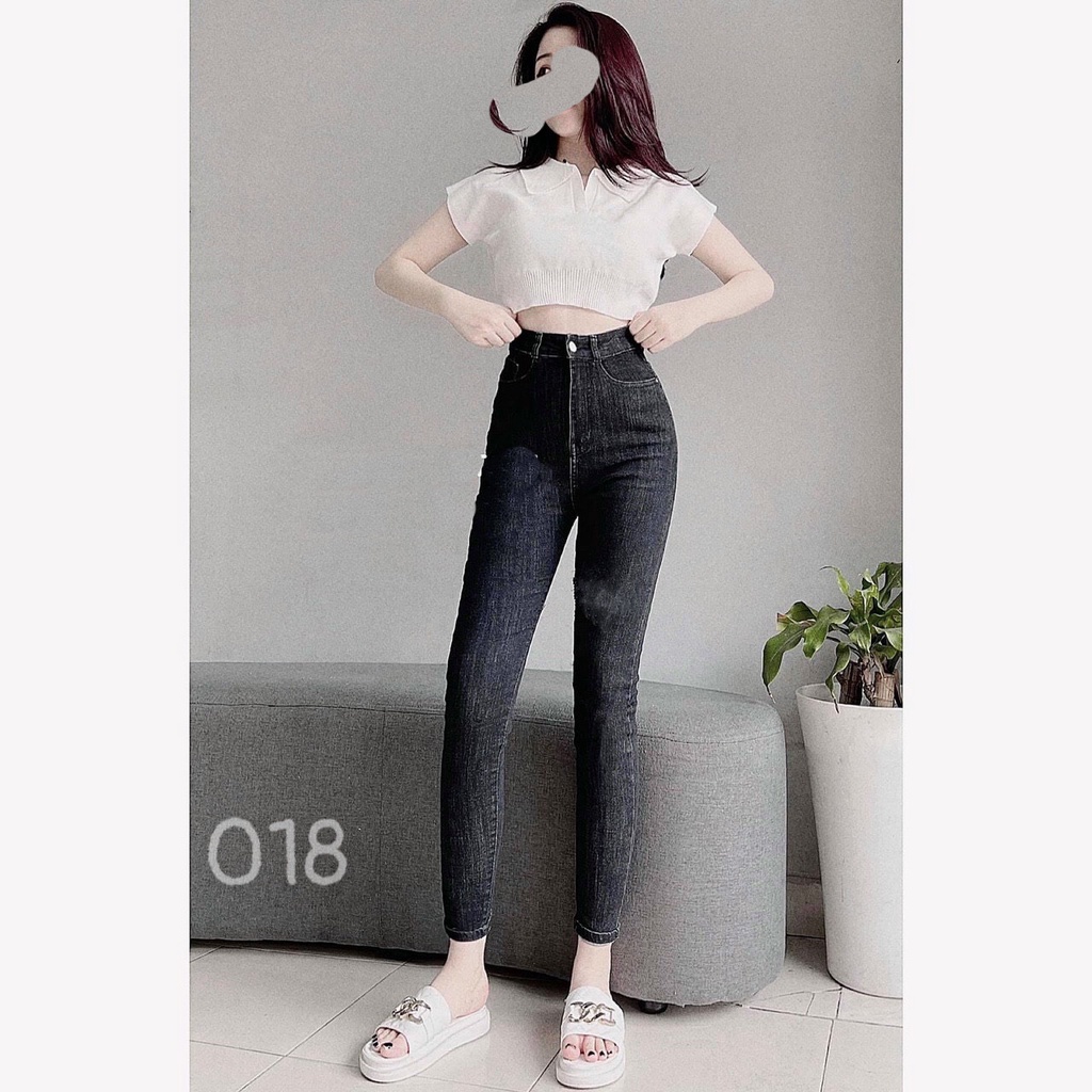 QUẦN SKINNY JEANS GIÃN DÀI NỮ LƯNG CAO MÀU XÁM ĐẬM LAI CUỐN CO GIÃN THOẢI MÁI CAO CẤP NITIQC HOT HIT