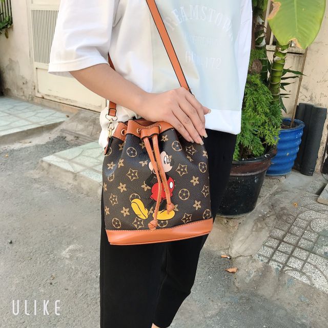 [ Mới]  Túi đeo chéo Dây Rút Dễ Thương kiểu bao bố