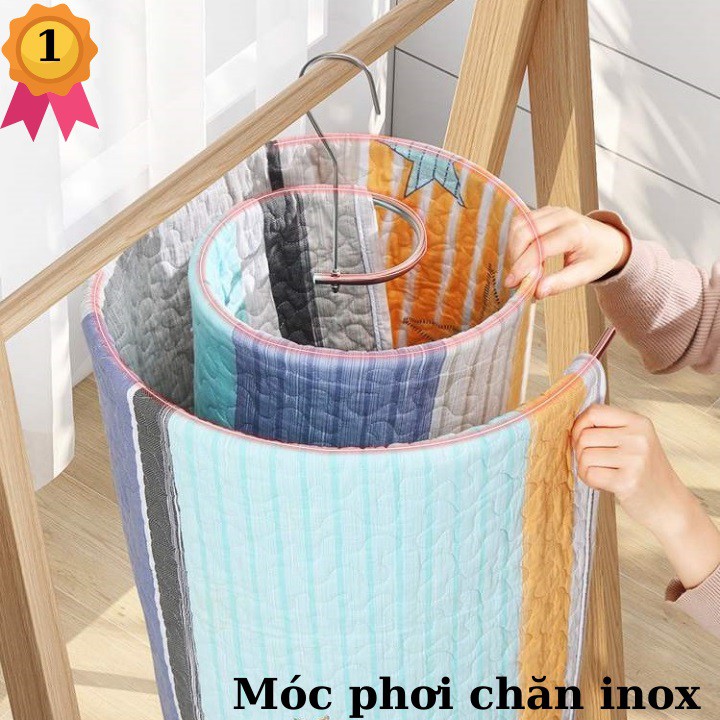 Móc Phơi Đồ, Chăn Ga Mền Thông Minh Hình Tròn Xoắn Ốc Bằng Inox Không Gỉ, MÓC TRÒN PHƠI CHĂN