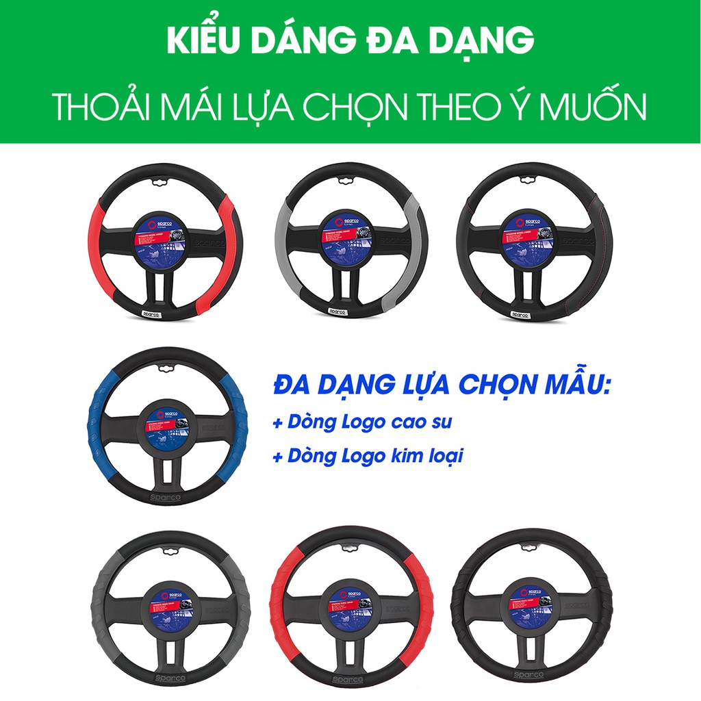 Bọc vô lăng Sparco Chính hãng phù hợp các xe phổ thông đa dạng mẫu mã BH 3 tháng cao cấp