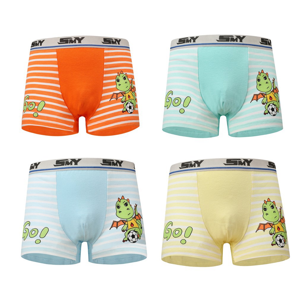 Set 4 Quần Lót Cotton In Họa Tiết Hoạt Hình Cho Bé Trai