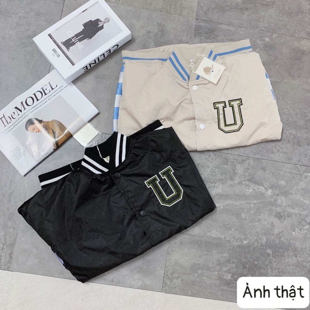 ÁO KHOÁC GIÓ NỮ DÁNG BOMBER CHỮ U