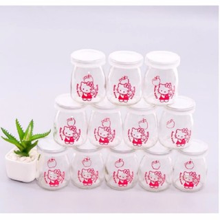 COMBO HỘP 12 HŨ SỮA CHUA THỦY TINH CÓ NẮP ĐẬY HŨ 100ML  ( xả kho )
