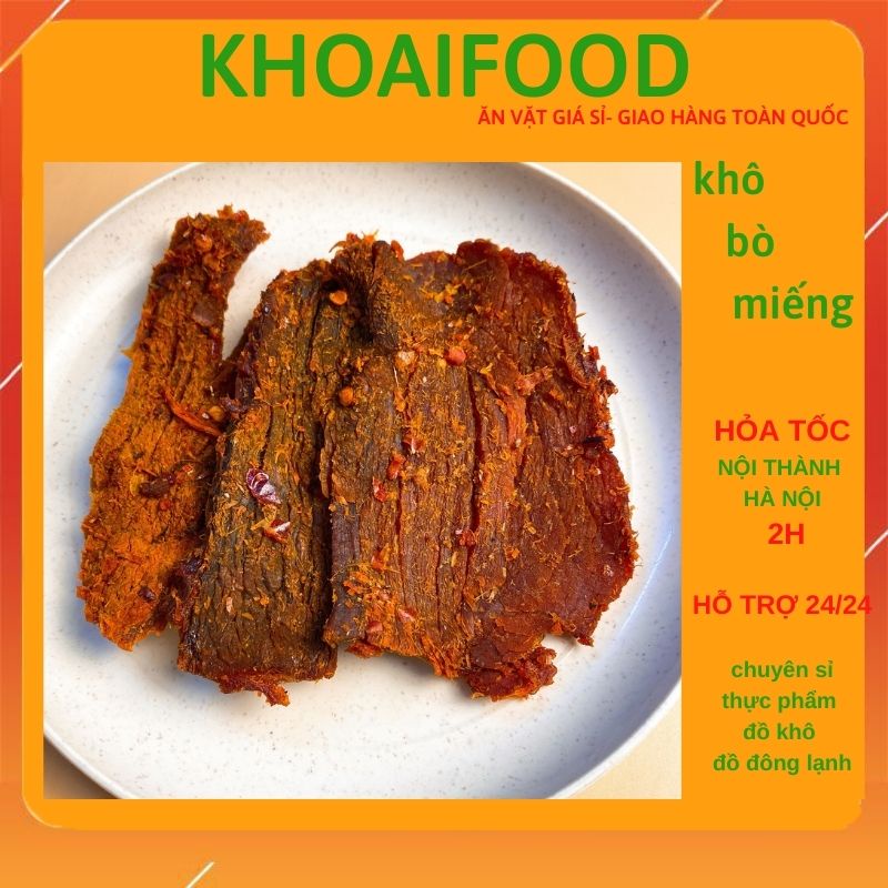 Thịt bò khô miếng Hồng Ngự - khô bò 100% từ thịt bò tươi hũ 400g