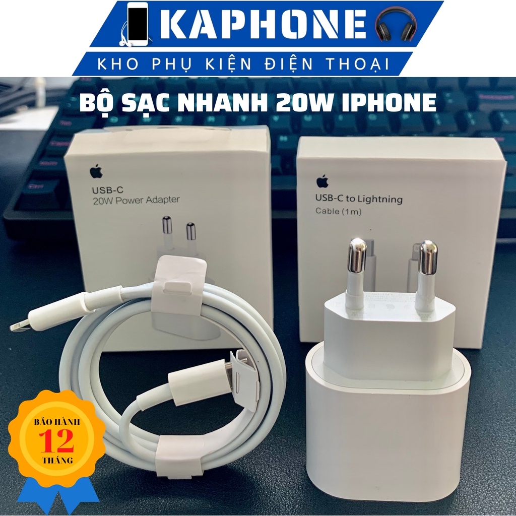 (BẢO HÀNH 12 THÁNG) BỘ SẠC NHANH 20W IPHONE Cho iPhone 8/8 Plus/X/Xs/Xs Max/11/11 Pro/11 Pro Max/12/12Pro Max CHÍNH HÃNG