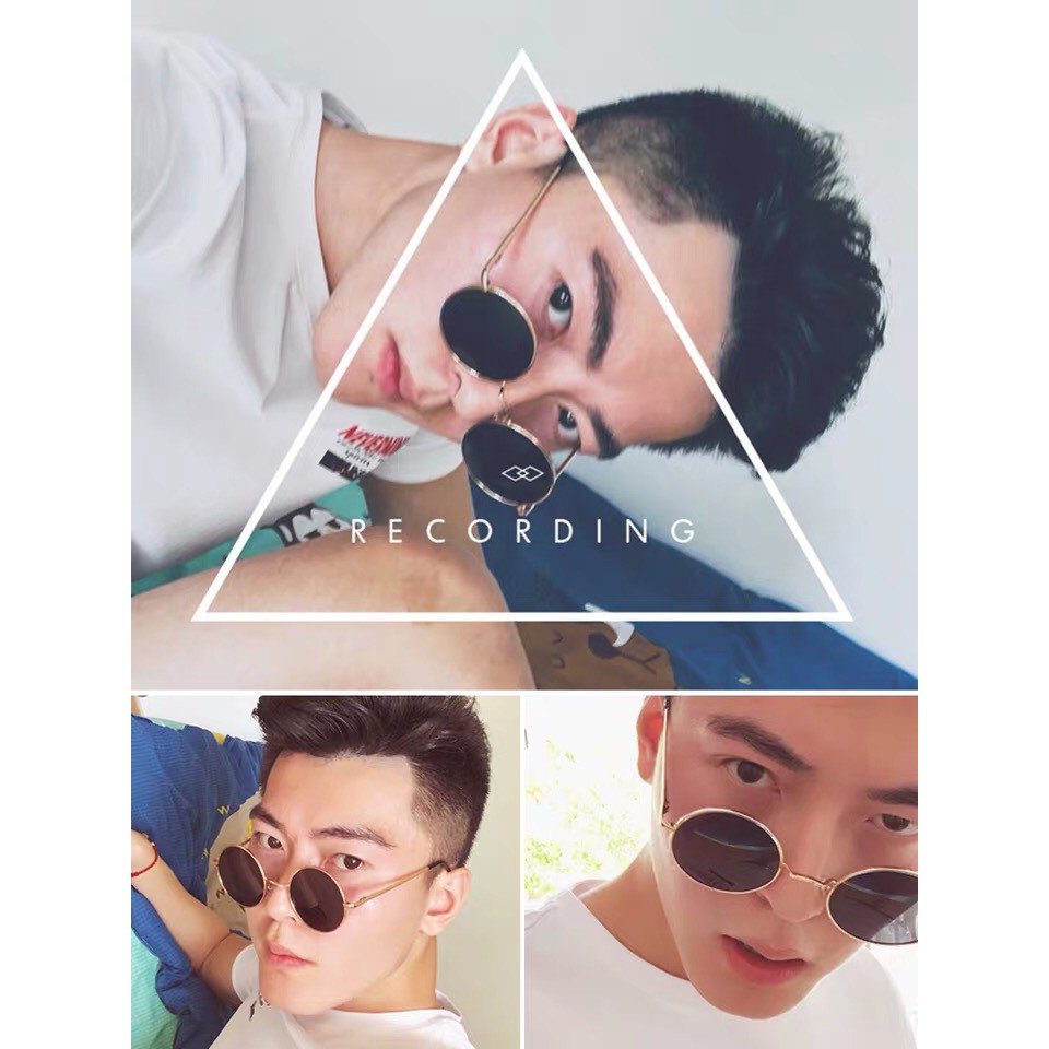 Kính râm nam nữ mặt tròn kính thầy bói phong cách chất lừ-BÓI