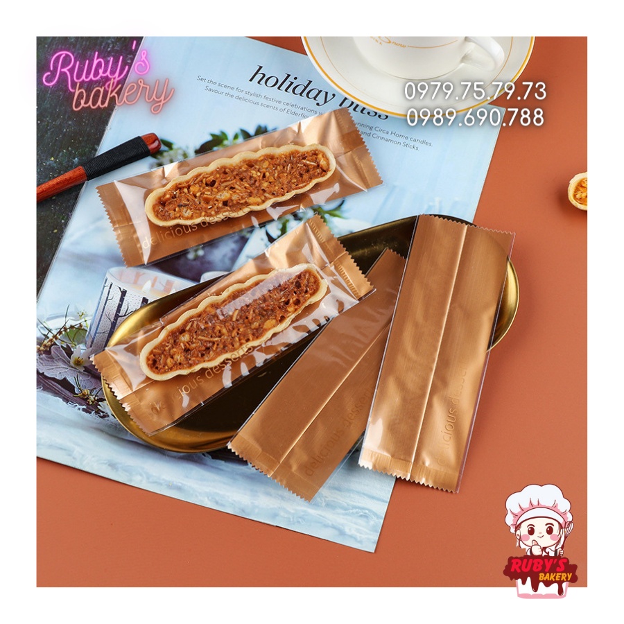 Túi bánh thuyền _5,5x15cm / Chấm Bi/ For you/ Happiness/ Đáy vàng/ Đỏ/ Trắng
