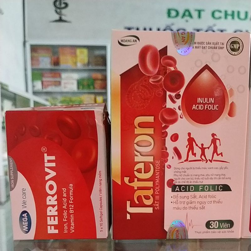 Combo 2lọ Viên uống bổ Sắt không gây táo bón Taferon - Ferrovit