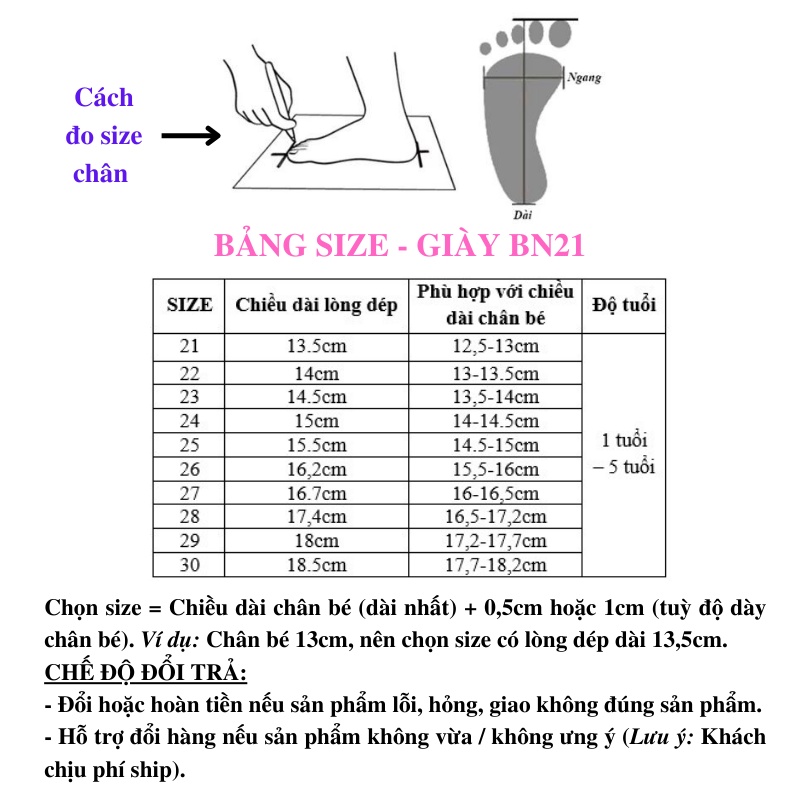 Giày búp bê bé gái da mềm thoáng khí Bunny Store, giày cho bé gái phù hợp cho trẻ em từ 1 tuổi đến 5 tuổi đế mềm BN21