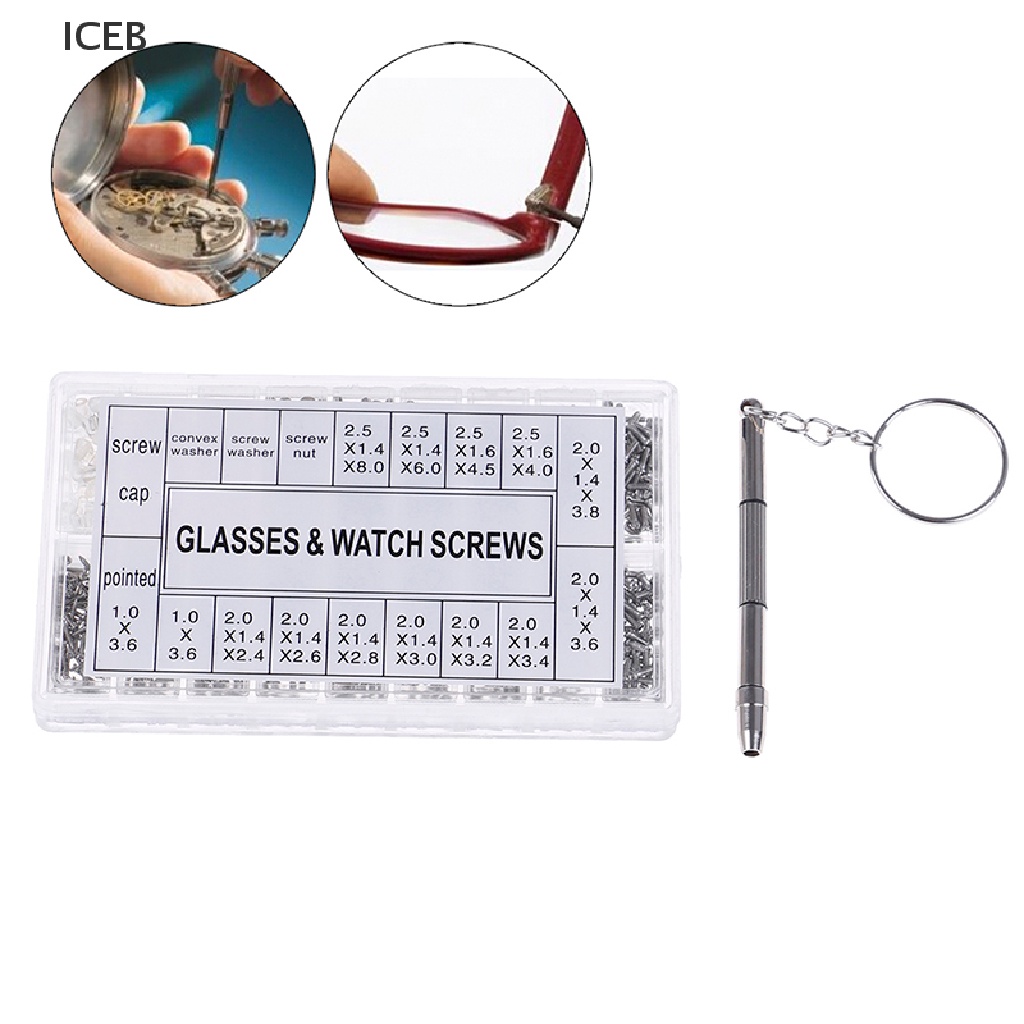 Ic 1000 Ốc Vít Nhỏ Và Tua Vít Sửa Kính Mắt Đồng Hồ Của tôi