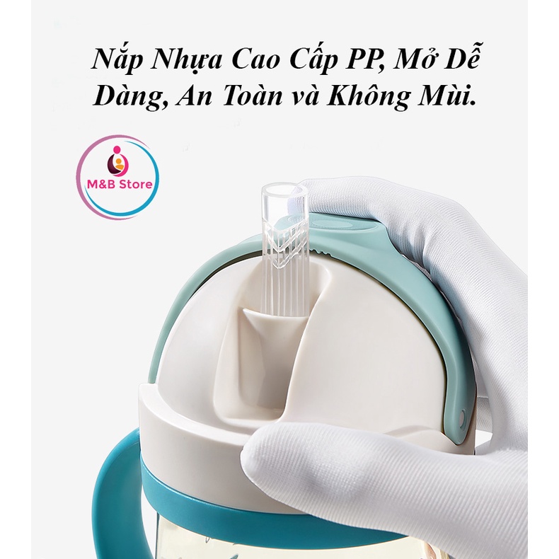 Bình Nước Tập Uống Chống Sặc PPSU 260ml - KUB, Có Dây Đeo, Uống Mọi Tư Thế, Không Rò Rỉ Nước