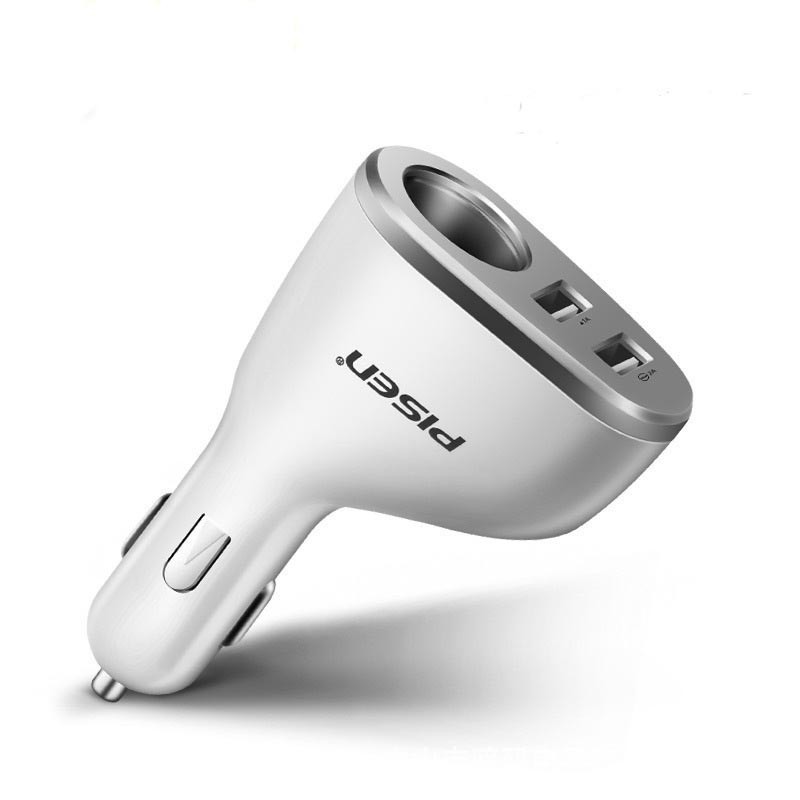 Bộ chia tẩu sạc xe hơi Pisen – 1 cổng đầu tẩu 12V + 2 cổng USB