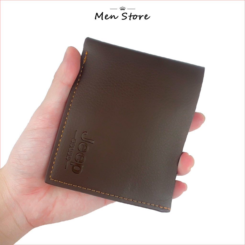 Ví nam dáng ngang JEEP nhỏ gọn thời trang, Bóp da nam cao cấp ngăn đựng thẻ rộng rãi [ Để được thẻ CMND cũ] - V001