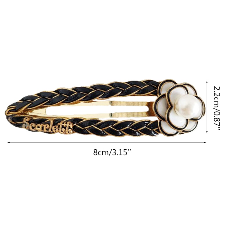 Kẹp Tóc Nhỏ Bằng Da Dệt Tay Hình Hoa Trà Có Mùi Thơm Cho Đầu Kẹp C