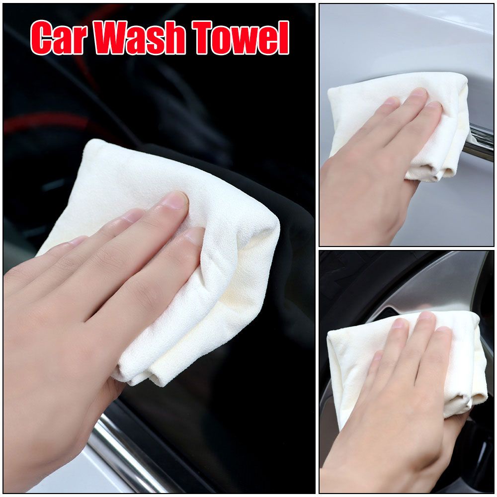Khăn lau kính xe hơi cỡ lớn bằng da cừu siêu thấm hút nhanh khô nhiều kích thước
