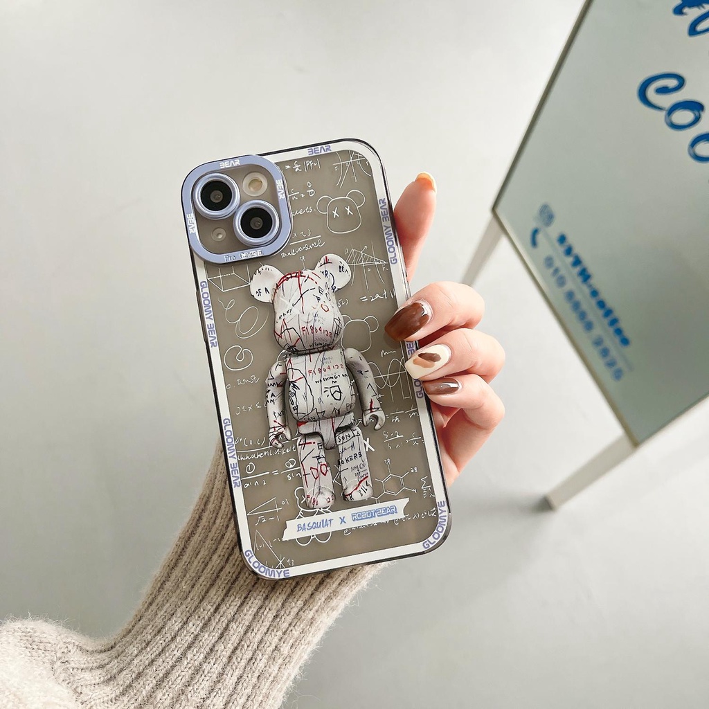 Ốp điện thoại TPU trong suốt in hình gấu sáng tạo thích hợp cho iphone 13 12 11 pro max x xr xsmax 7/8plus