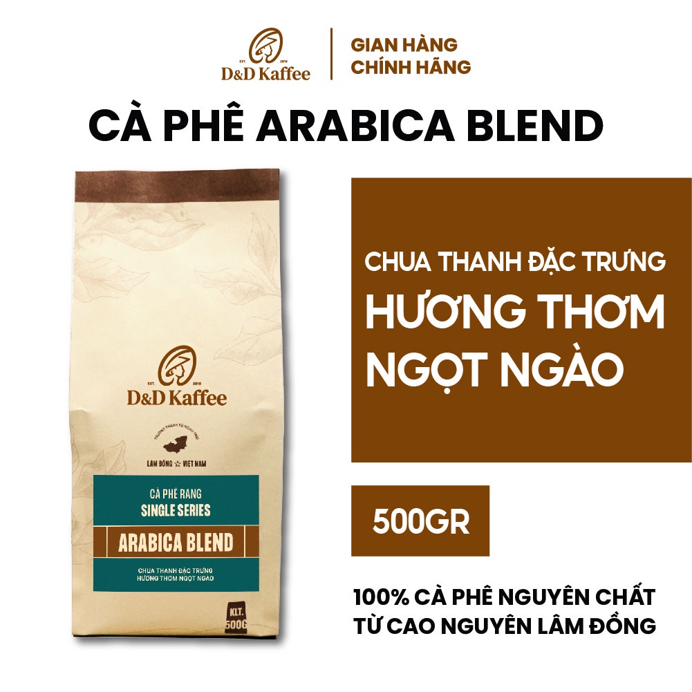 Cà phê Arabica Blend Gói 500gr, Cà phê nguyên chất 100% rang mộc - D&D Kaffee