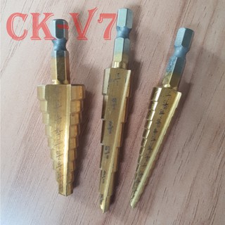 Mũi Khoan Bước Tháp Phủ Titanium 3 Món