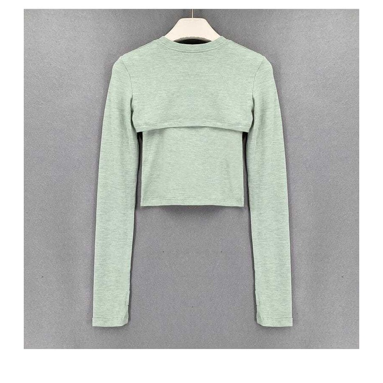 Áo Lửng Tay Dài Hai Mảnh Phong Cách Âu Mỹ Quyến Rũ Dành Cho Nữ