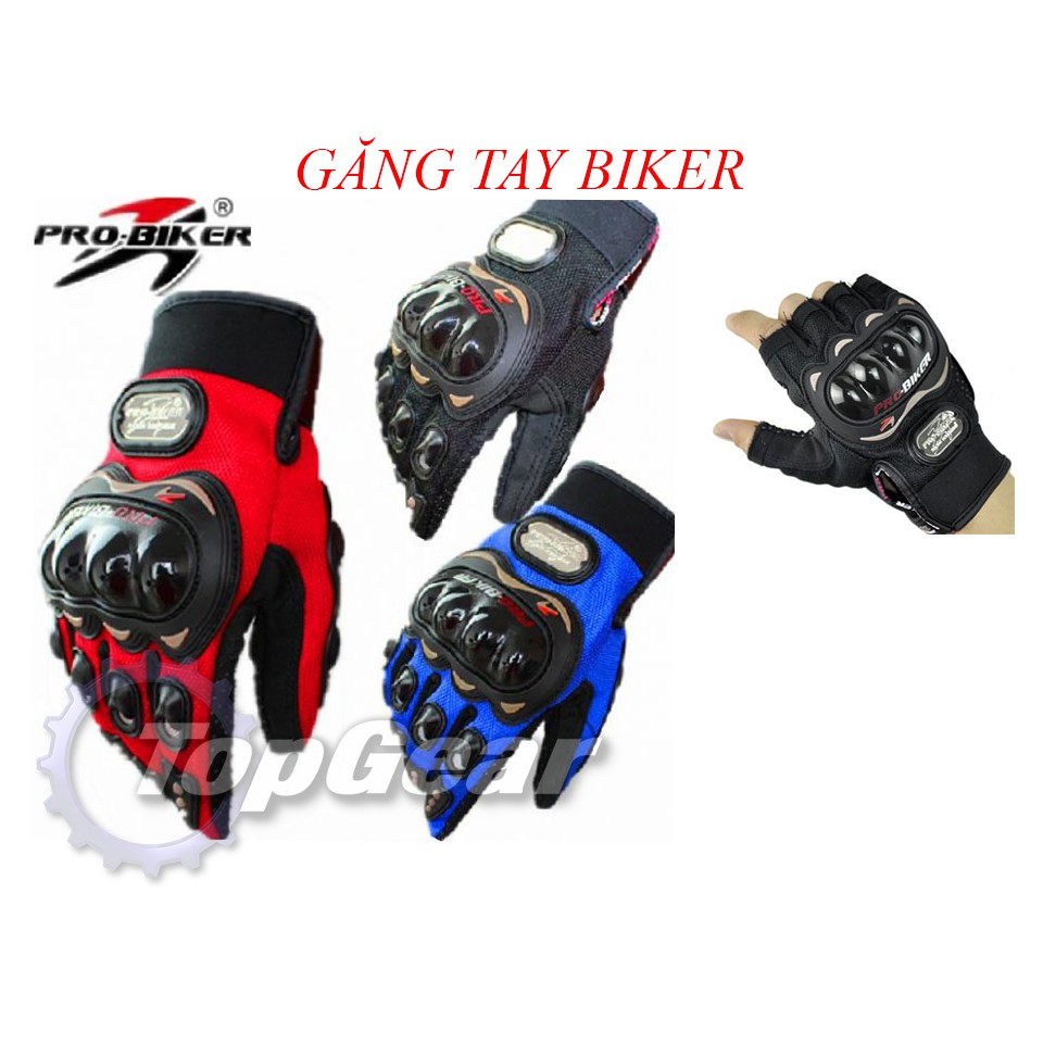 Găng Tay Biker - Cụt ngón và Full ngón &lt;TOPGEAR&gt;