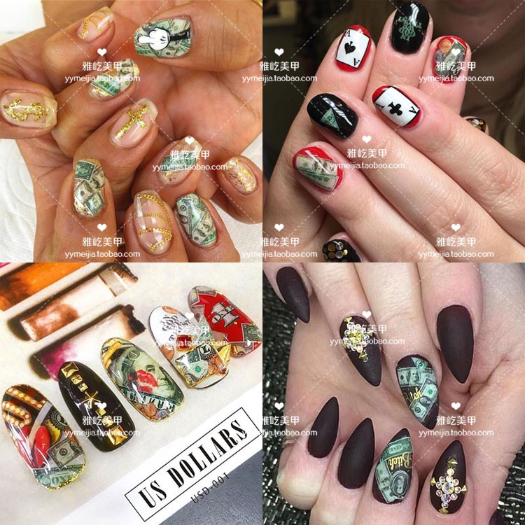 Nail Sticker Tiền Đô La USD - Hoa Văn Hình Tiền theo Phong cách châu Âu và Mỹ