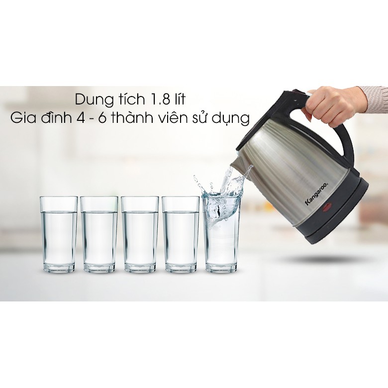 [HÀNG TRƯNG BÀY MỚI 95-98%]Bình siêu tốc Kangaroo 1.8 lít KG-338