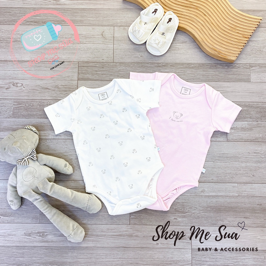 NOUS Body Chip Cộc Tay Nous Cài Lệch - Bodysuit Nous Premium Cho Bé Sơ Sinh Đến 3-6 Tháng