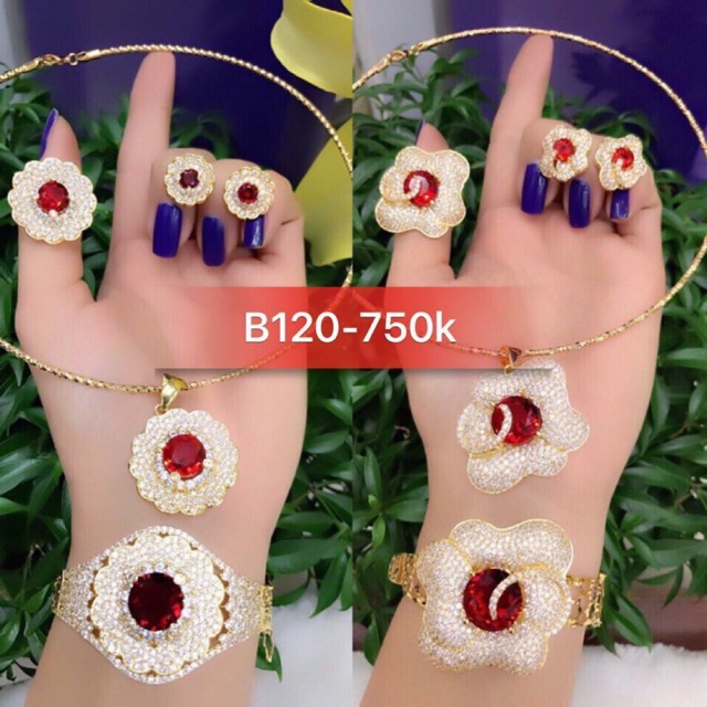 Bộ trang sức xi mạ vàng 18k , 24k cao cấp B120