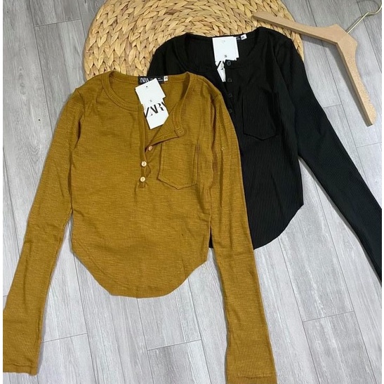 [Hàng cao cấp loại 1] Áo len gân body dài tay cúc ngực chất len tăm cao cấp ôm sát không bai dão Eris Store 024 | BigBuy360 - bigbuy360.vn