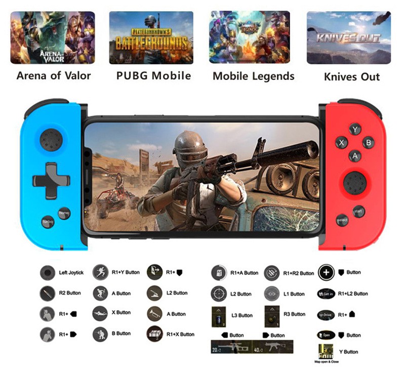 New Arrival Wireless Telescopic Bluetooth Game Controller Wireless Gamepad Joystick For Android IOS Phone With USB Cable