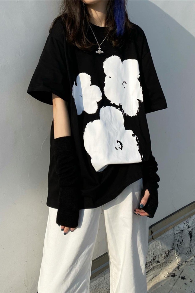 [Áo phông nữ] Áo phông nữ form rộng tay lỡ 2021, áo thun nữ đẹp màu trắng,đen chất cotton xịn
