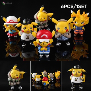 Bộ Sưu Tập Búp Bê Đồ Chơi Pikachu Bằng Pvc Dễ Thương (6 Cái)