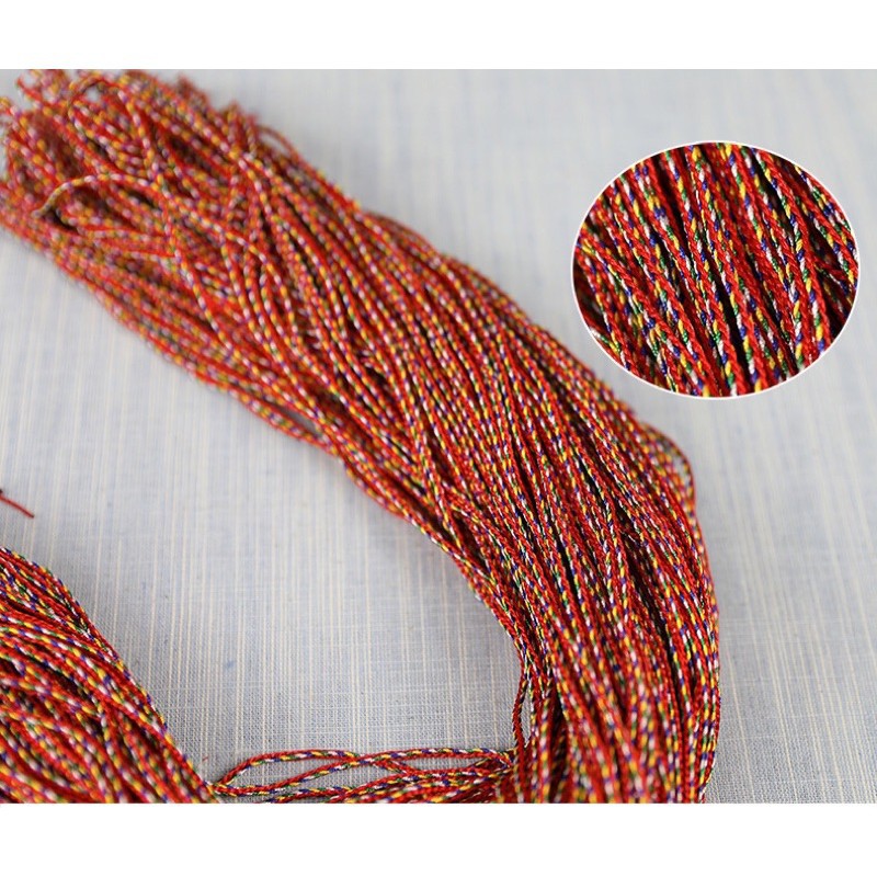 RẺ VÔ ĐỊCH  Bó 2 - 5 - 10m chỉ ngũ sắc đỏ sợi đỏ 2mm - PH634 (HOT)