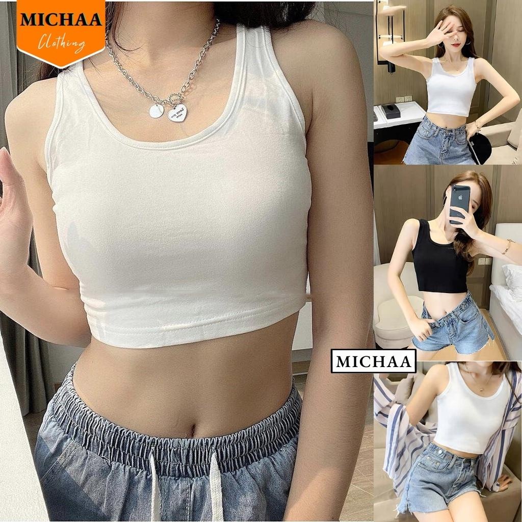 Áo Ba Lỗ Nữ Croptop SÁT NÁCH CỔ TRÒN Ôm Body Mặc Đẹp, Áo 3 Lỗ Balo Basic Ulzzang - MICHAA