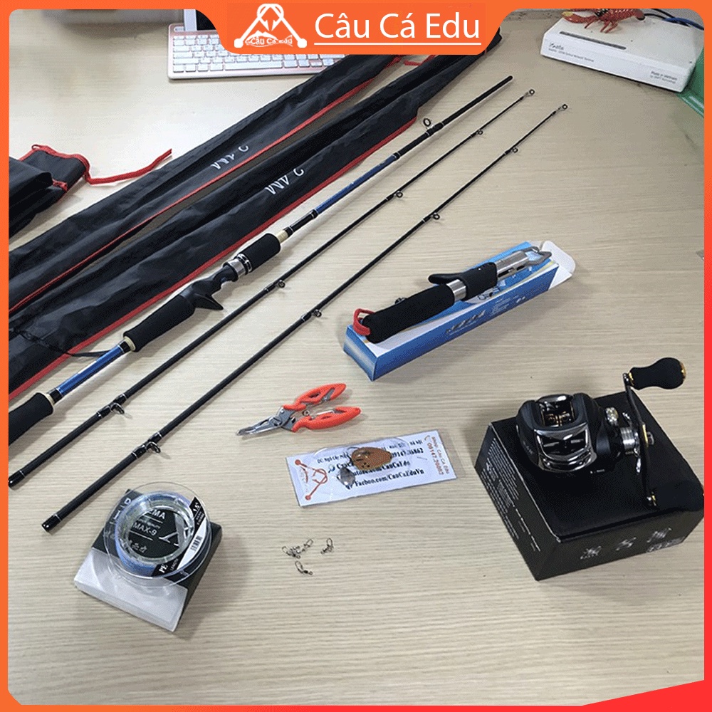 Bộ Cần Câu Lure Máy Ngang Giá Siêu Rẻ Bạo Lực Combo 58 Combo Cần Câu Máy 2 Khúc - Câu Cá E du