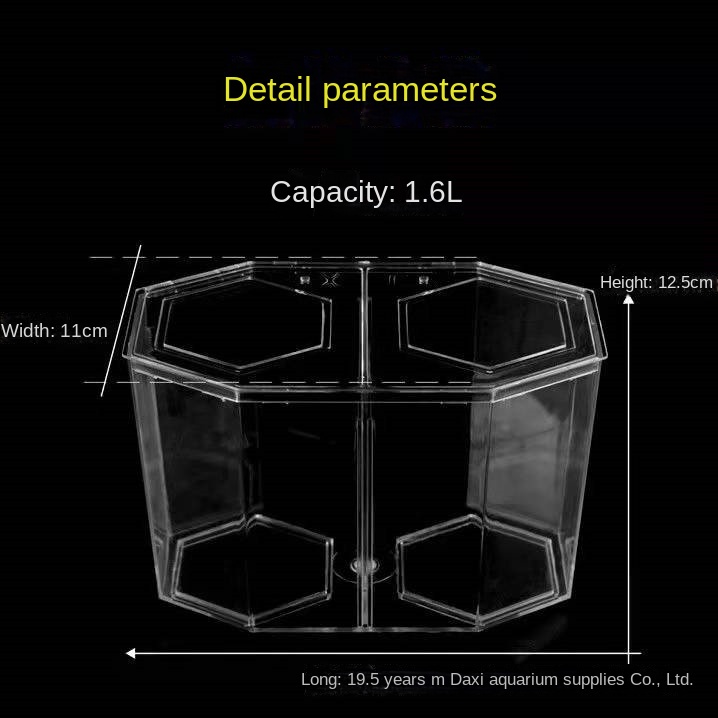 Bể Cá Hai Ngăn Hình Kim Cương Có Lỗ Bắt Sáng Cao Cấp
