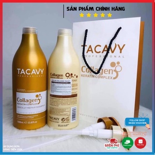   SALE   Tacavy Chính Hãng  Cặp Dầu Gội Xả Tacavy 1000ML Chuyên Phục Hồi Tóc Hư Tổn Khô Xơ Gãy Rụng 