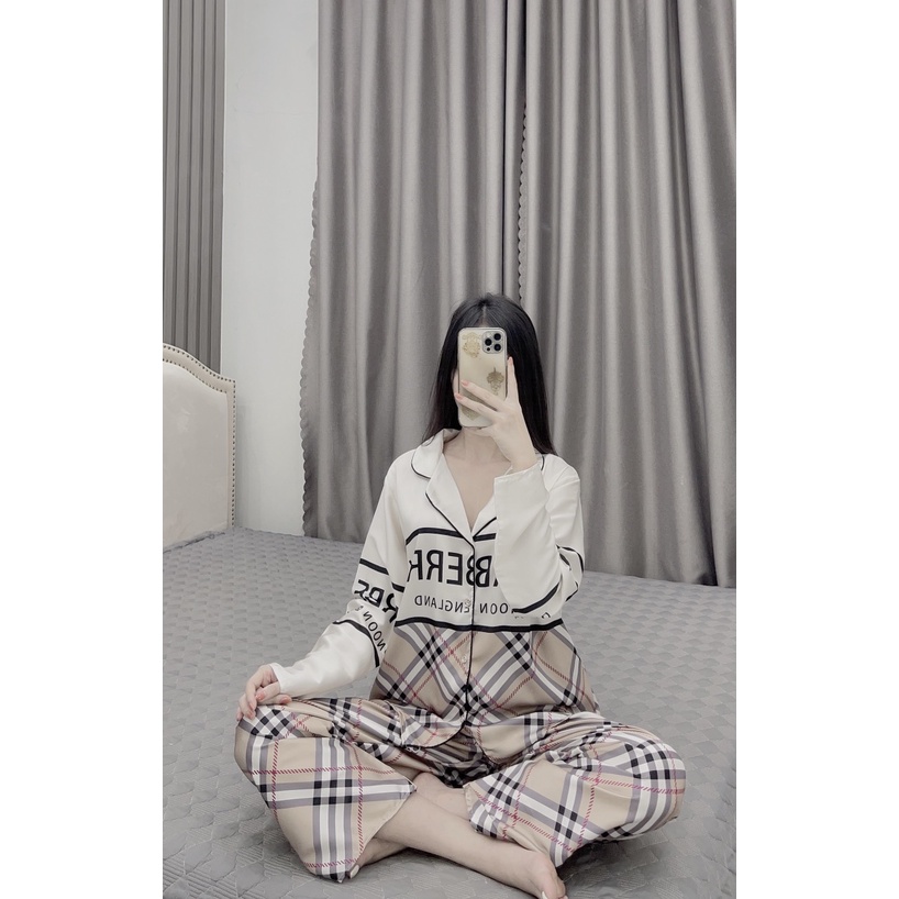 Bộ Pyjama Dài Tay Lụa Latin Nhiều Mẫu Xinh Sam Luxury 1 - Awi Sleepwear